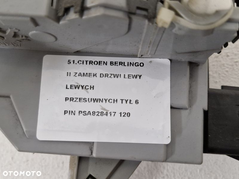 citroen berlingo ii zamek drzwi lewy lewych przesuwnych tył 6 pin psa 828417 - 8