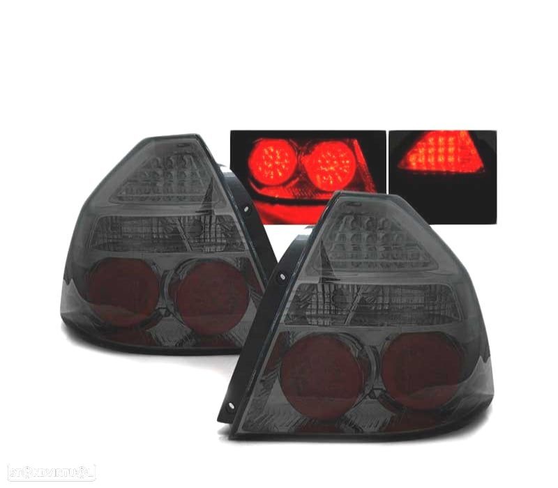 FAROLINS TRASEIROS LED CHEVROLET AVEO T250 SEDAN 06-10 SMOKED FUMADO ESCURECIDO - 1