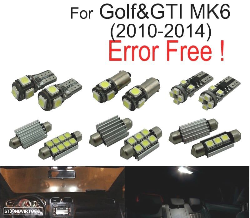 KIT COMPLETO 14 LAMPADAS LED INTERIOR PARA VOLKSWAGEN VW GOLF 6 MK6 MK VI GTI 10-14 - 1