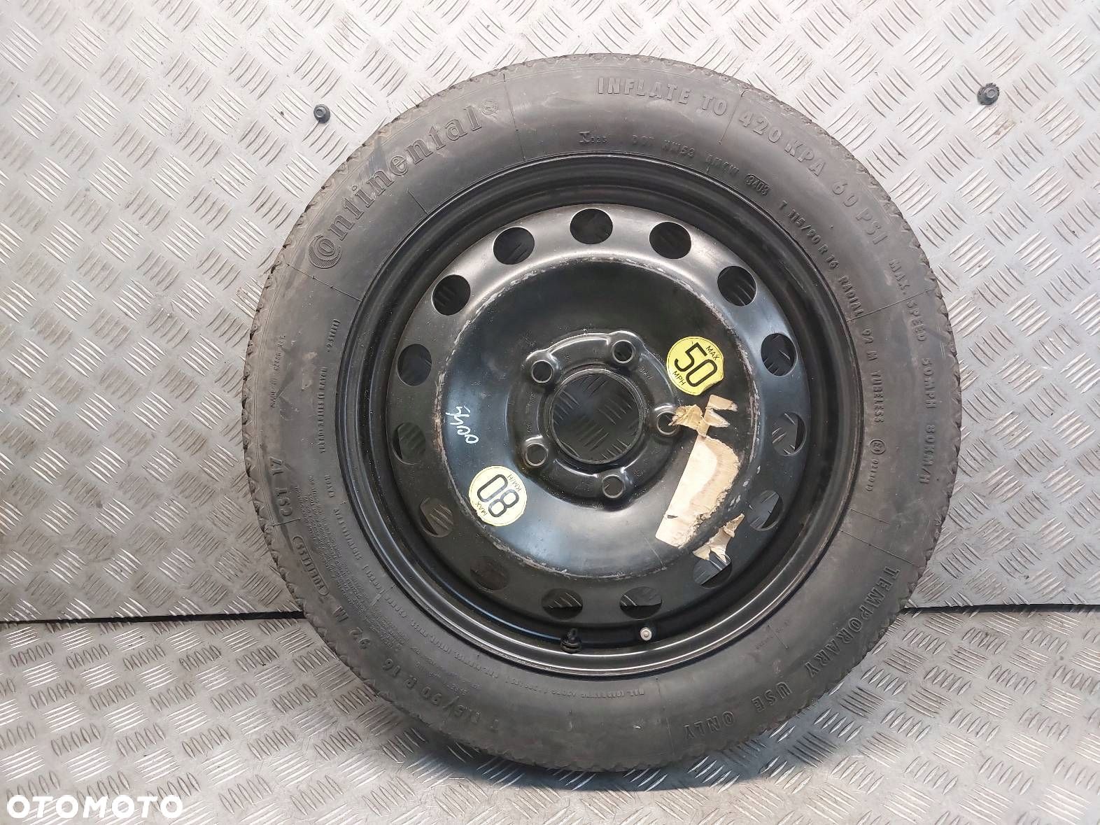 KOŁO ZAPASOWE ZAPAS BMW E46 LIFT CONTINENTAL T115/90R16 3BX16 - 1