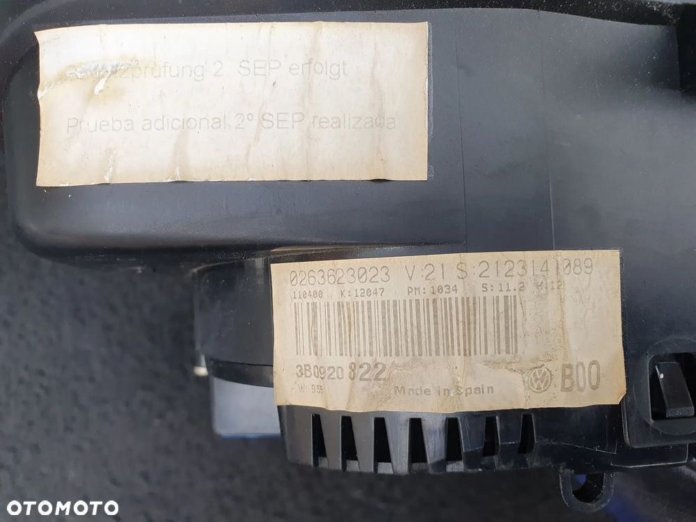 VW PASSAT B5 2.8 V6 30V 4MOTION 4x4 LICZNIK ZEGARY PRĘDKOŚCIOMIERZ 3B0920822 - 4