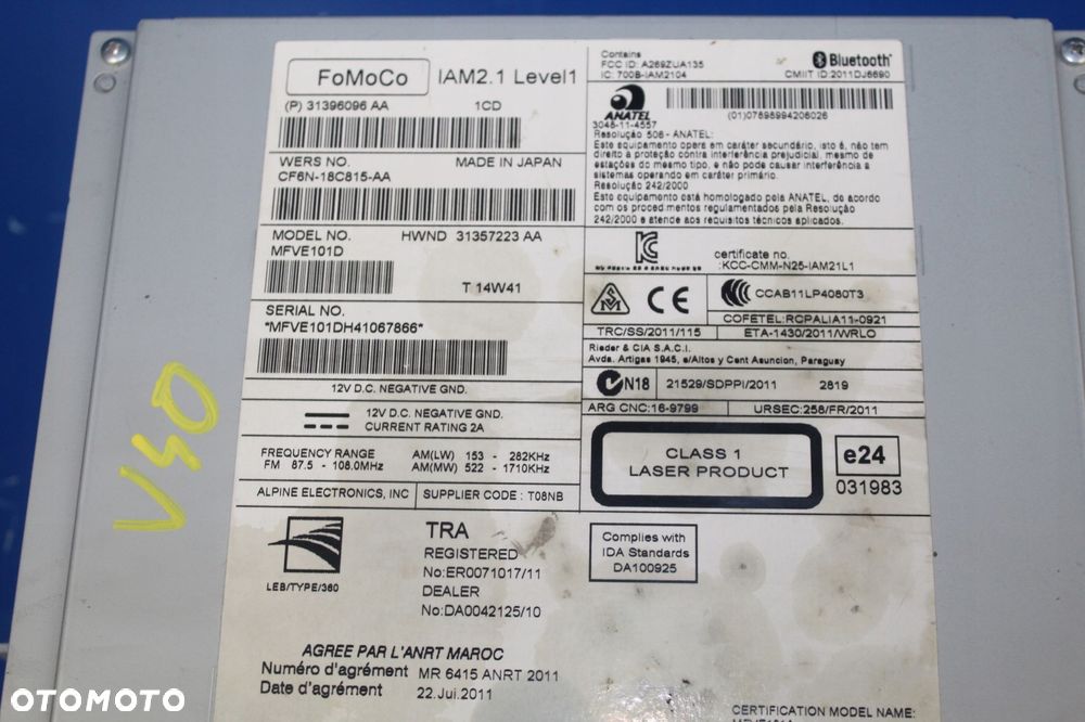 VOLVO V40 II S60 V60 12- CZYTNIK RADIO CD - 3
