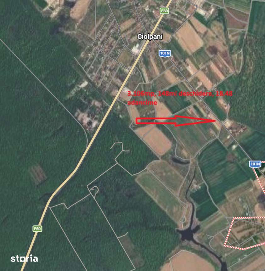 Intravilan 3.106 mp Izvorani deschidere 148 ml la str. Complex Olimpic - Imagine principală: 5/11