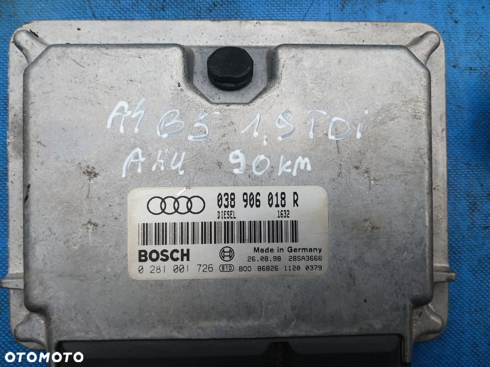 Zestaw startowy do odpalenia audi A4 B5 sterownik 038 906 018R 1.9tdi 90KM ALH Licznik zegary - 2