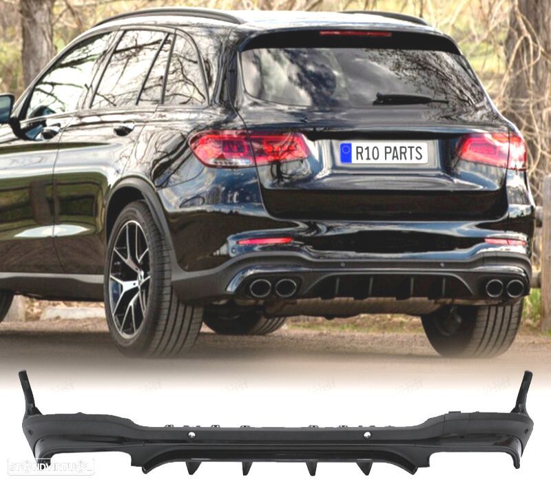 DIFUSOR MERCEDES GLC X253 AMG 15-18 LOOK GLC43 PRETO - 1