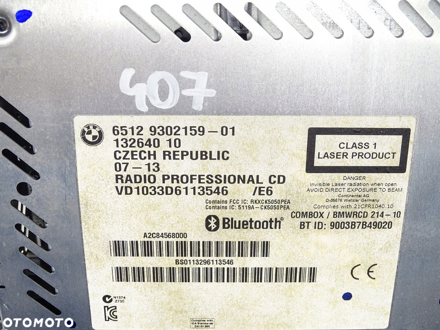 RADIO RADIOODTWARZACZ CD BMW PROFESSIONAL BMW X1 E84 LIFT LCI 9302159 - 4