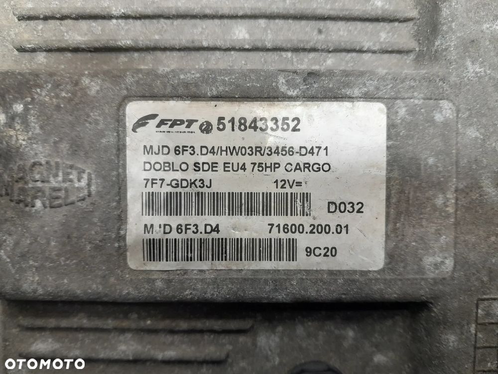 FIAT DOBLO 1.3 KOMPUTER STEROWNIK SILNIKA 51843352 - 4