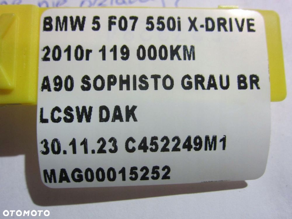 BMW GT F07 WYKŁADZINA DYWAN PRZEDNI CZARNY PRZÓD 7244578 51477220468 - 6