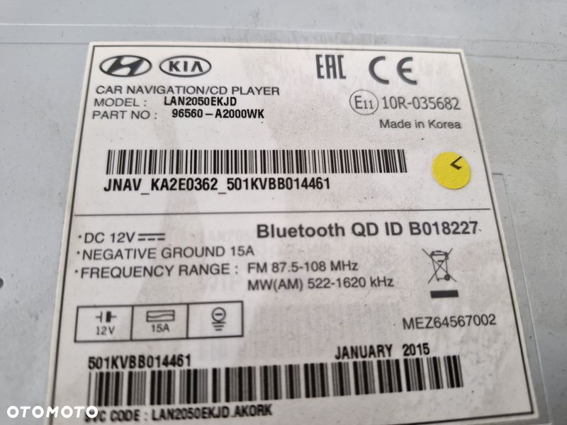KIA CEED II 2 RADIO NAWIGACJA 96560-A2000WK - 6
