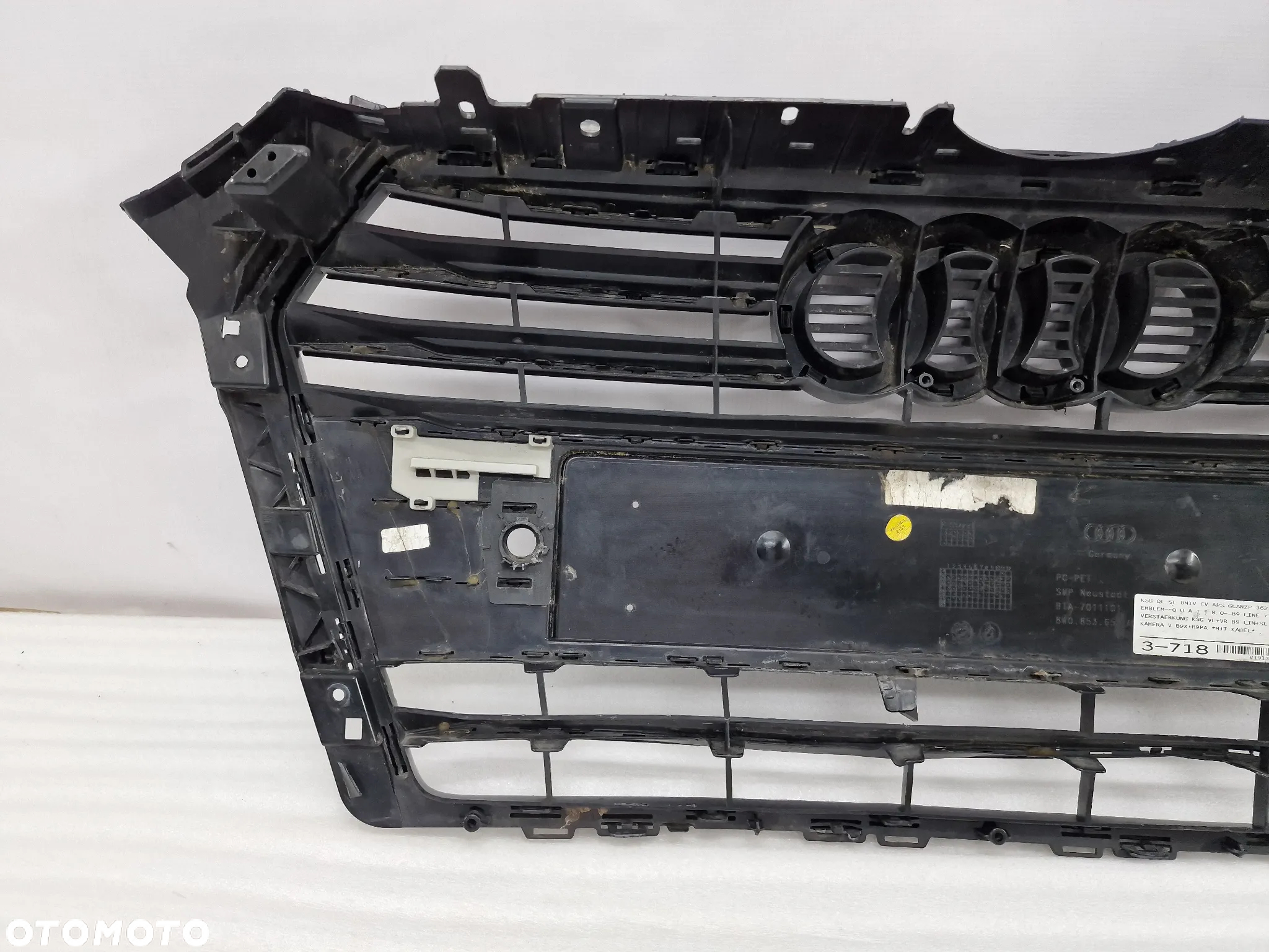 AUDI A4 B9 S-LINE 8W0 COMPETITION  14- ATRAPA / GRILL PRZEDNI PRZÓD CZARNY , NR 8W0853651AB , NR AUKCJI GL40 - 22