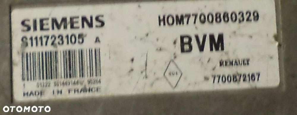 Sterownik komputer  RENAULT ESPACE HOM7700860329 - 2