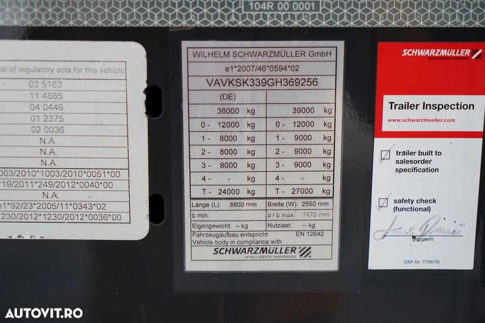 Schwarzmuller BASCĂLĂTOR TERMIC / PENTRU ASFALT / 25 m³ / BACĂLĂTOR / AXĂ RIDICATĂ / SAF / PRELATĂ ELECTRICĂ - 21