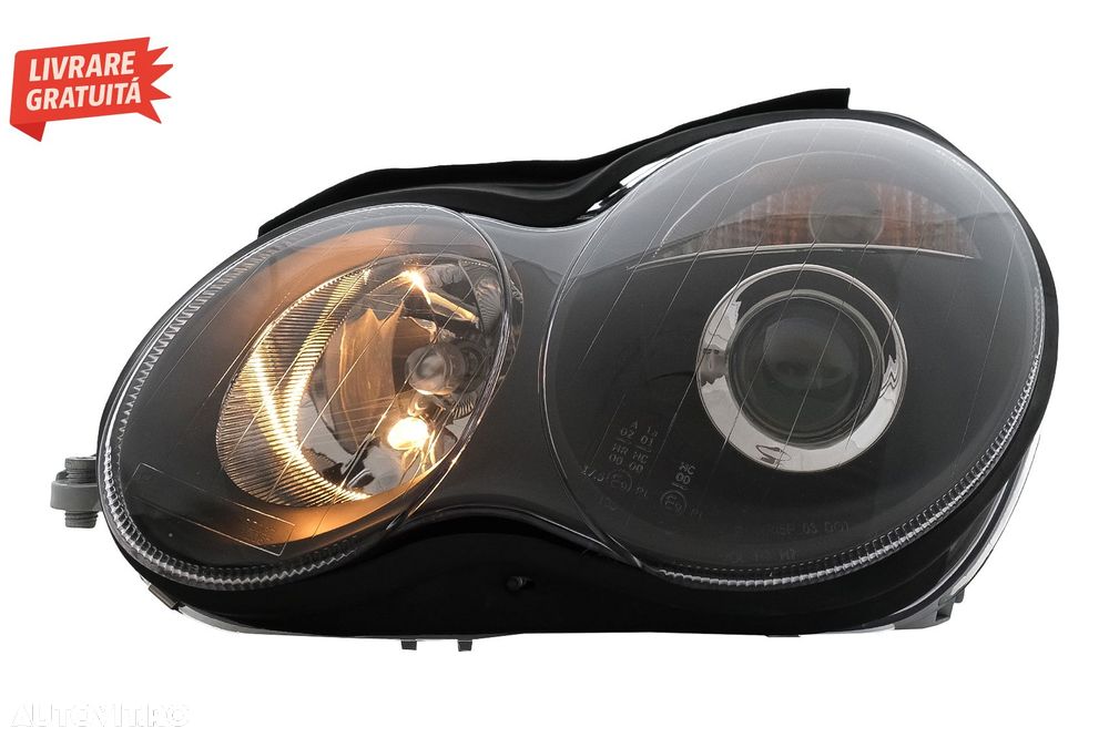 Faruri Mercedes C-Class W203 (07.2000-03.2004) Facelift Look Negru- livrare gratuita - 8