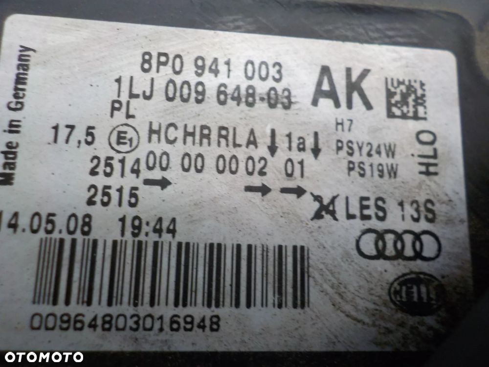AUDI A3 8P LAMPA LEWA LUB PRAWA PRZÓD WERSJA ANGIELSKA 8P0941003 8P0941004 - 4