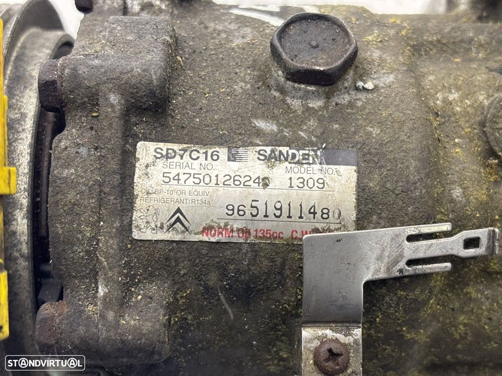 Compressor de ar condicionado PEUGEOT 207 SW (WK_) 1.6 HDi REF. 9651911480 MOTOR... - 5