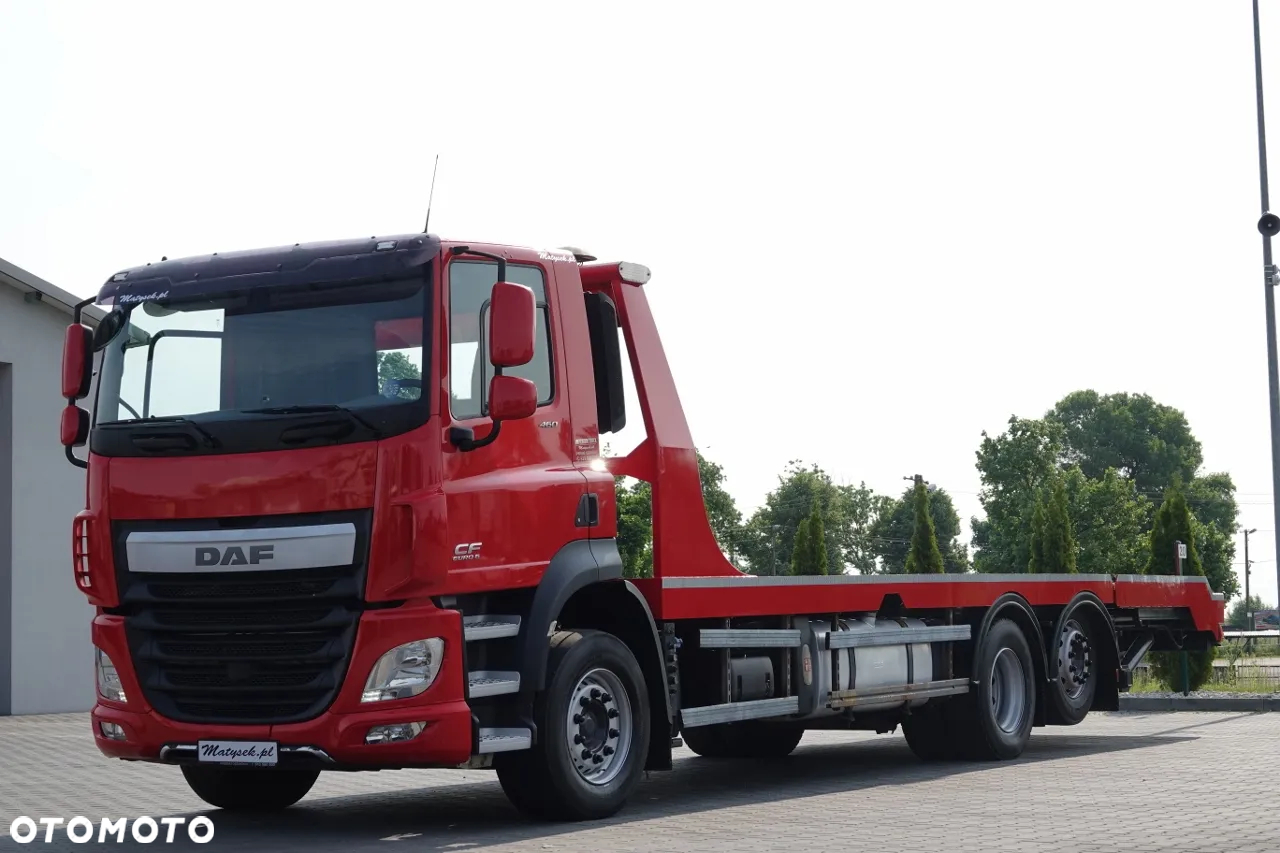 DAF CF 460 / LAWETA / PLATFORMA / NAJAZDY HYDRAULICZNE / WYCIĄGARKA / EURO 6 - 7