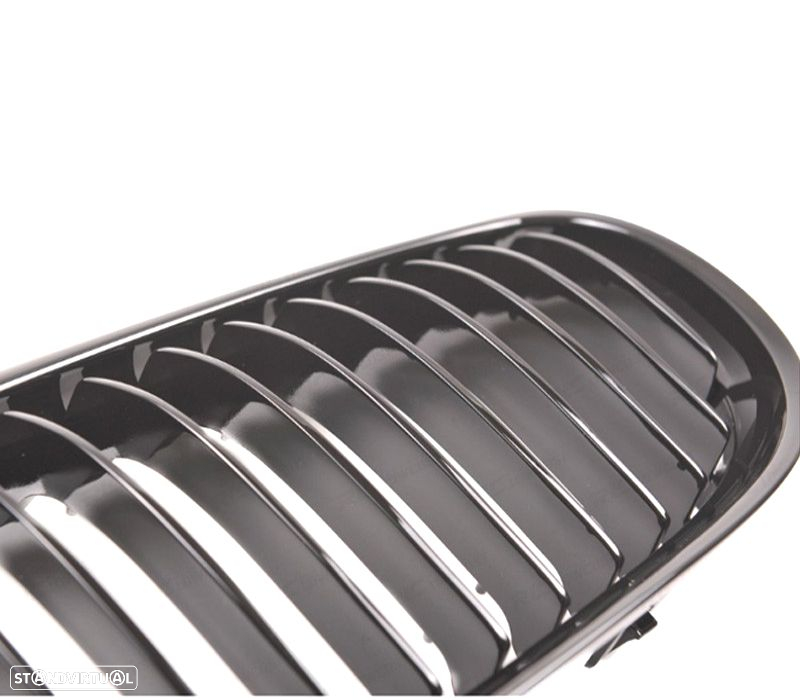 GRELHAS FRONTAIS BMW E90 E91 LCI 08-12 PRETO BRILHANTE LOOK M - 2