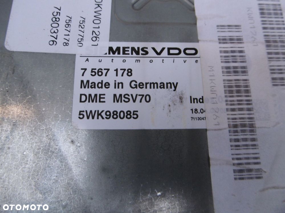 komputer sterownik silnika cas bmw e90 e91 2.5 n52 325i 218km msv70 n52b25a - 2