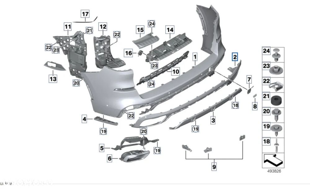 BMW X5 G05 spojler dyfuzor 51 12 8099114 DARK SHADOW - 8