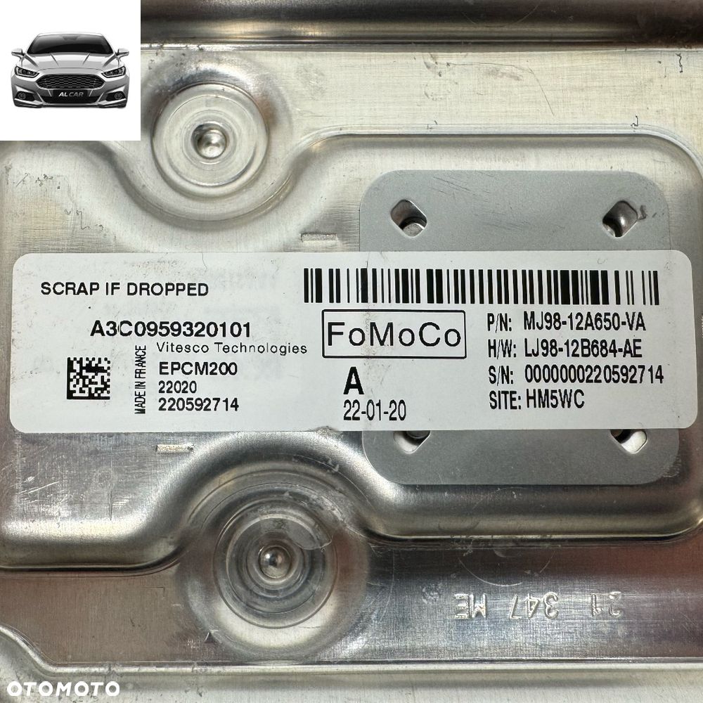 STEROWNIK SILNIKA FORD MUSTANG MACH-E MJ98-12A650-VA - 3
