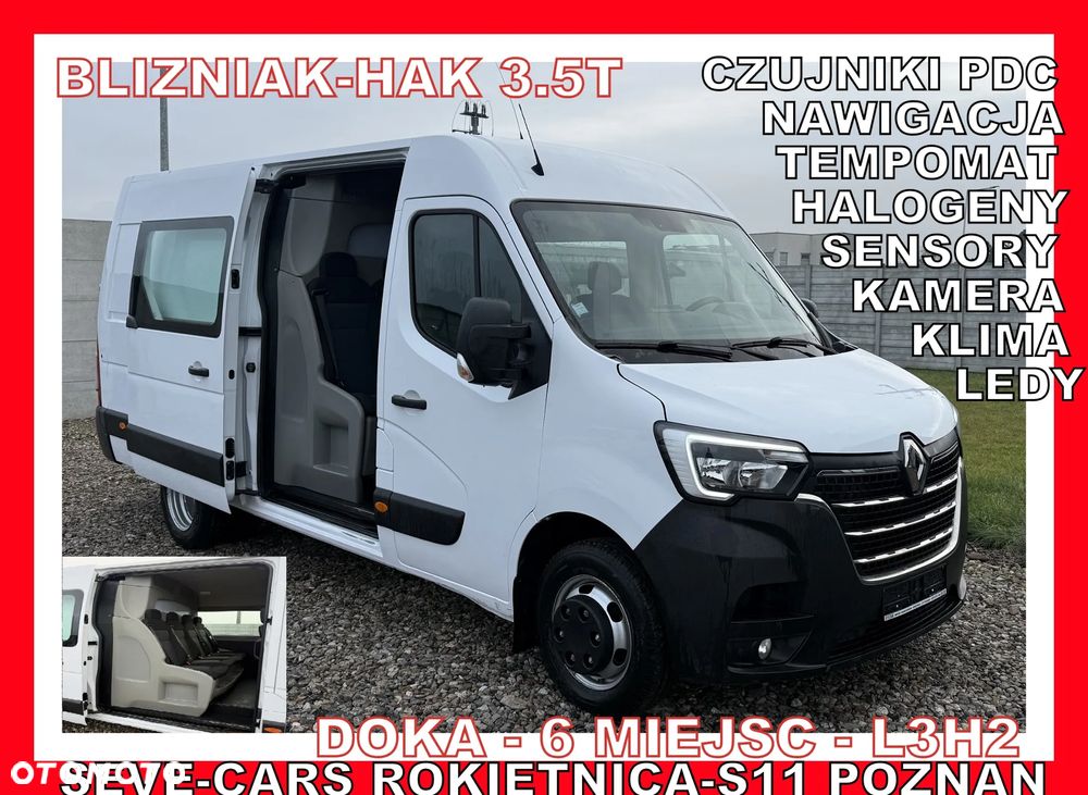Renault MASTER 6 MIEJSC L3H2 BRYGADOWKA,DOKA, GWARANCJA,3.5t hak. klima,tempomat,kamera - 1