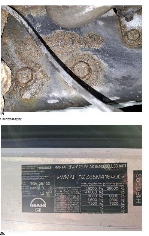 MAN TGA 26.430 D20 Euro 3 10518ccm - 430KM - 4