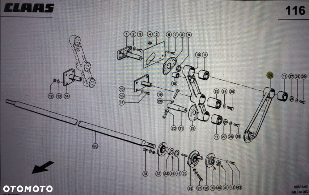 Drążek Korby Claas 370-340 Nr kat. 000 647 473 2 Nr kat. 000 647 473 2 - 1