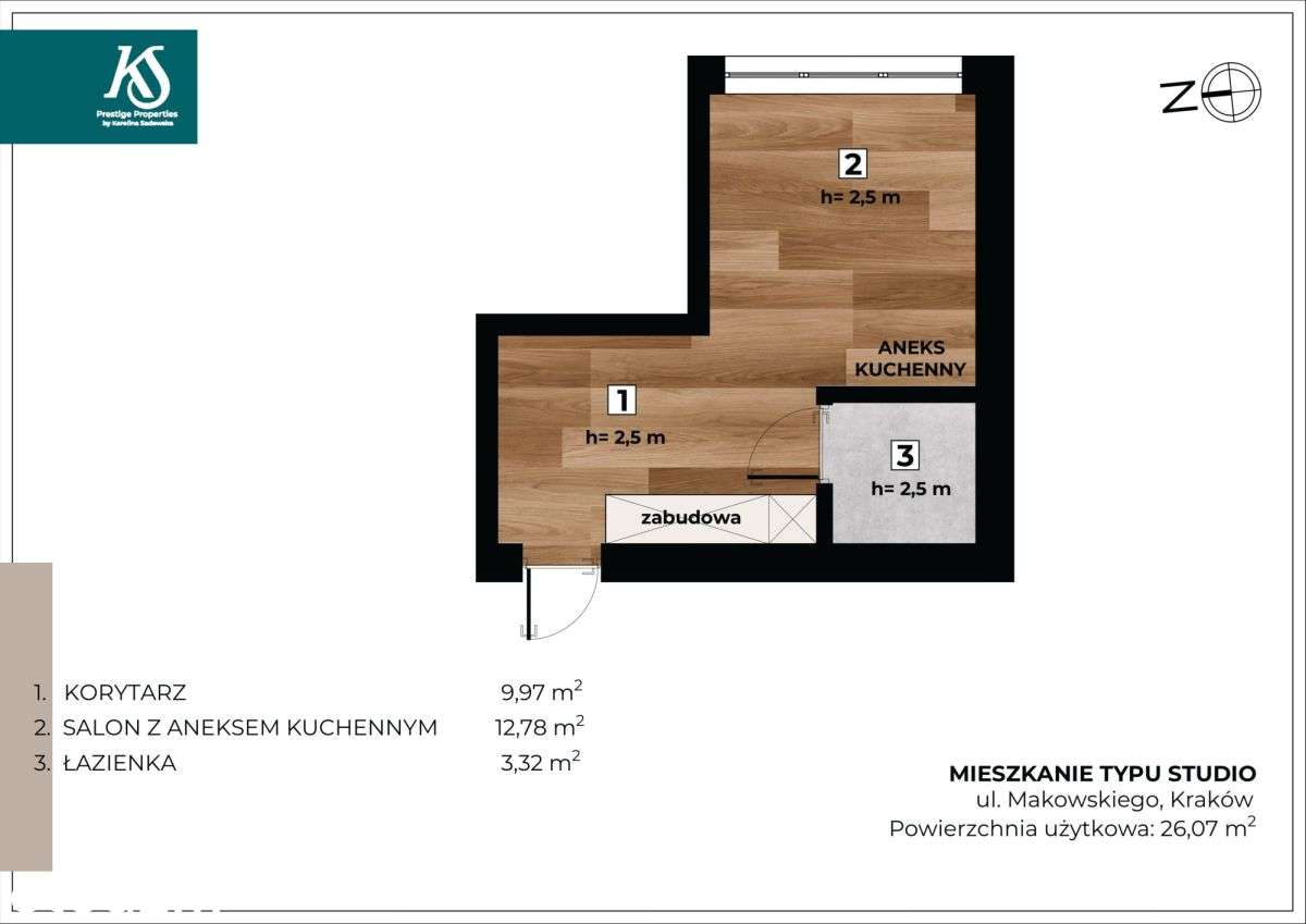 Na wynajem | studio 26 m² | Azory