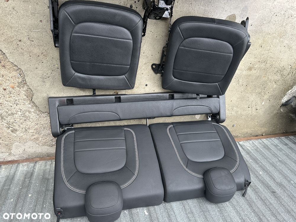Smart 453 Brabus twingo 3  fotel grzany skórzany  biała nić  oparcie iso fix air bag grzany kanapa tył - 16