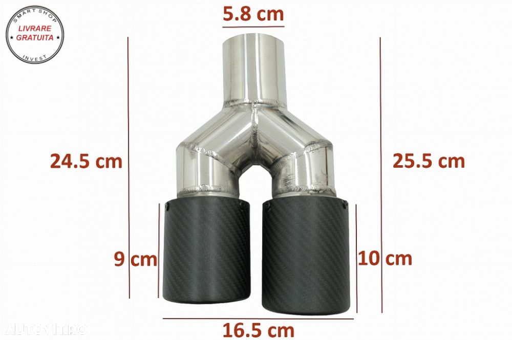 Difuzor Bara cu Toba Ornament Evacuare Fibra Carbon Mat BMW Seria 3 F30 F31 (2011-- livrare gratuita - 11