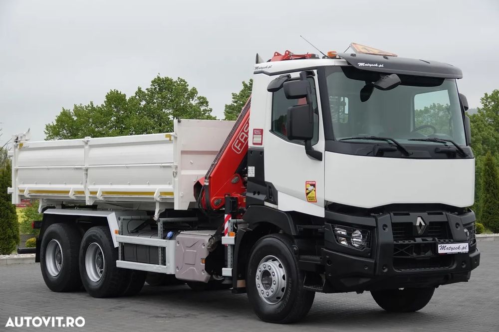 Renault C 380 / 6x4 / TIPPER 3 LATE + HDS FASSI F135 / HYDROBRA / EURO 6 / RADIO CONTROL / ROTATOR / BORDMATIC - 11