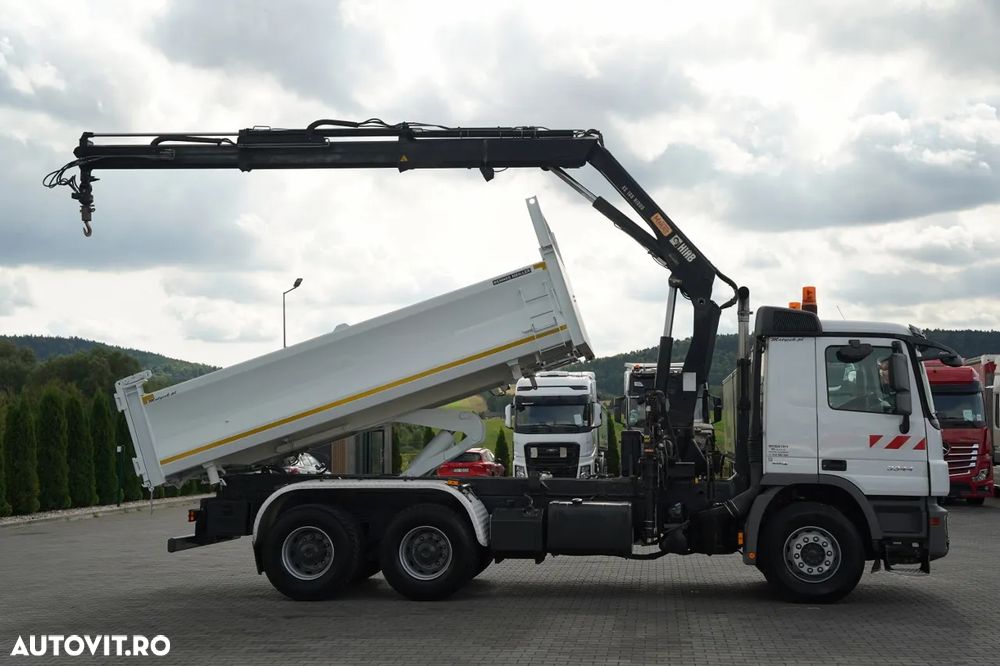 Mercedes-Benz ACTROS 3344 / 6x4 / BASCULATOR DUBLU / HYDRODOLT / + HIAB XS 166 HDS / RADIOCOMANDĂ / ROTATOARE / EPS + AMBREIAJ / EURO 5 / - 6