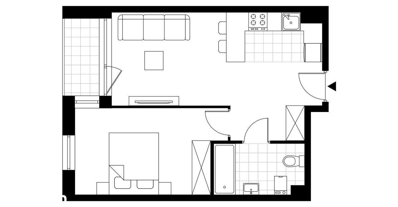 2-pokojowe mieszkanie 40m2 + loggia Bez Prowizji - Pełny obrazek: 4/9