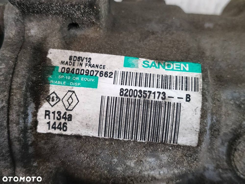 POMPA, SPRĘŻARKA KLIMATYZACJI RENAULT CLIO III 8200357173-B  SD6V12 1.2 16V - 7
