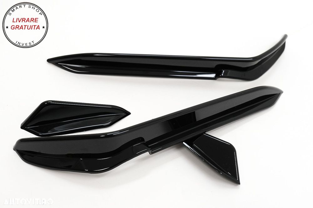Ornamente bara fata flapsuri VW Golf 7.5 R Hatchback (2017-2020) Negru Lucios- livrare gratuita - 5