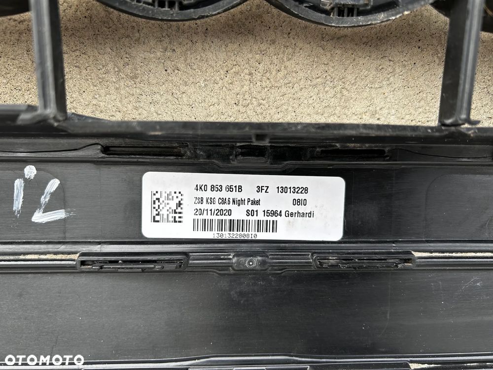 ATRAPA GRILL ZDERZAK PRZÓD AUDI A6 4K0 C8 S-LINE 4K0853651 - 7