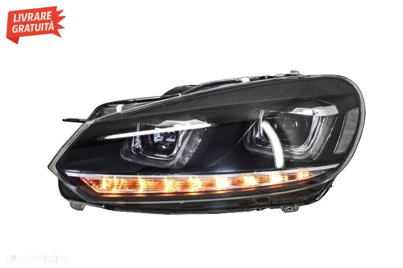 Faruri LED VW Golf 6 VI (2008-2013) Design Golf 7 3D U Design Semnal L - 7