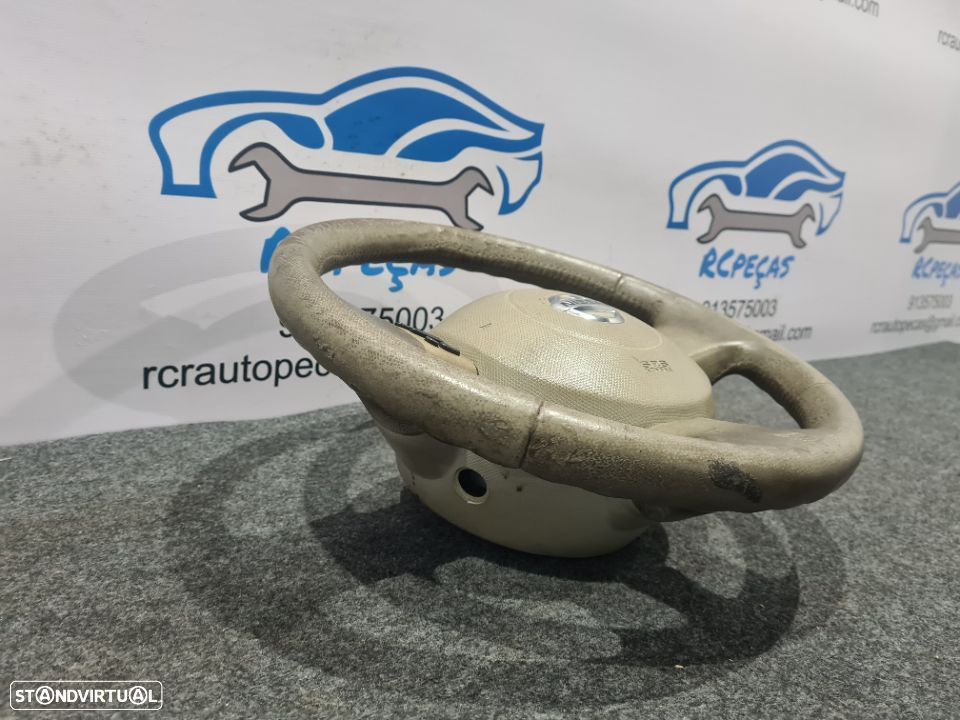 VOLANTE GUIADOR COMPLETO NISSAN MICRA II 2 MK2 K12 PELE AIRBAG COMANDOS MULTIFUNÇÕES - 3