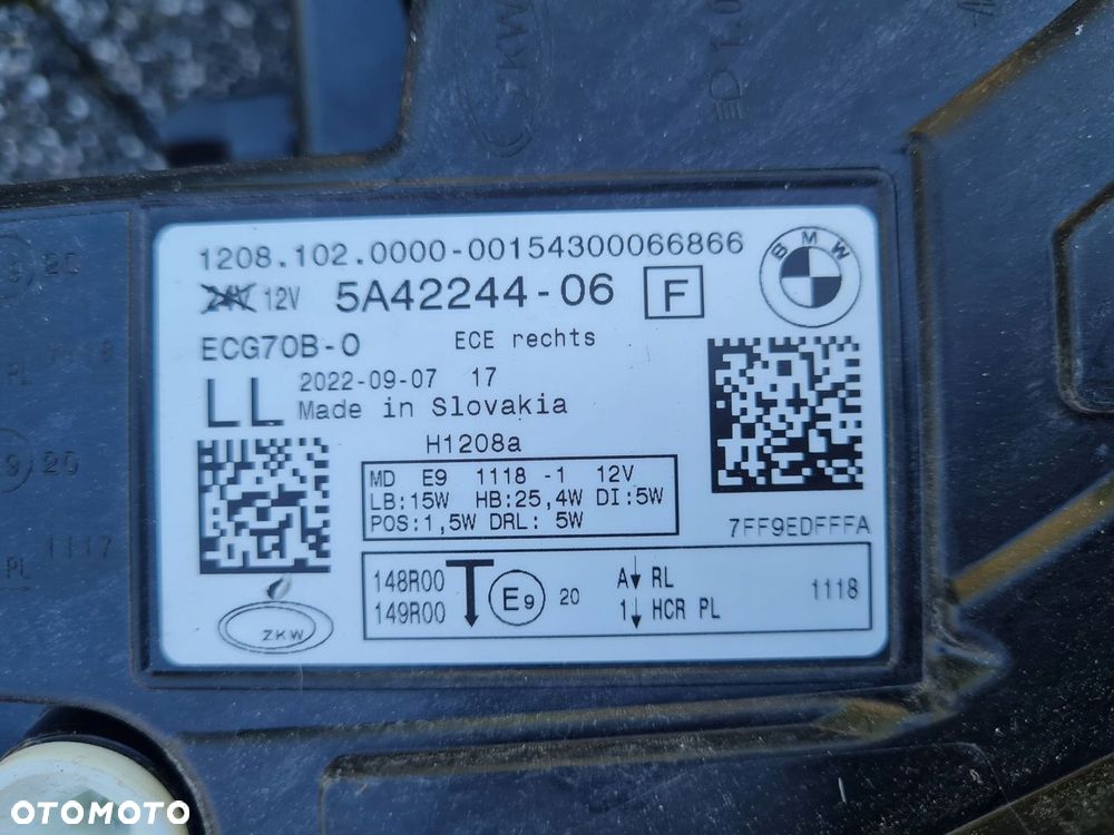 BMW 2 U06 Active Tourer Lampy przód Full Led Base Led 5A42243 5A42244 Okazja - 15