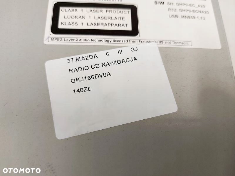 mazda 6 iii gj radio cd nawigacja navi gkj166dv0a - 6