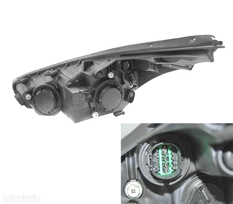 FARÓIS OPTICAS KIA CEED II 12-18 LUZ DIURNA LED PRETO - 2