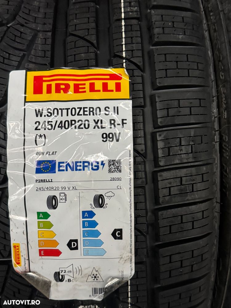 Vând set anvelope 245/40/20-275/35/20 Pirelli de iarnă cu runflat și steluță BMW noi - 5