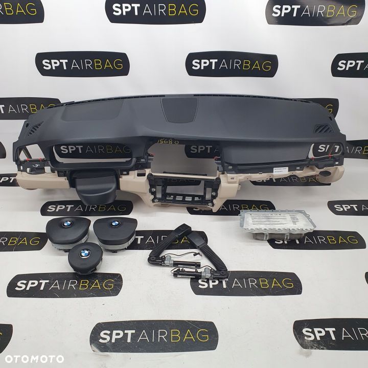 BMW F10 F11 DESKA ROZDZIELCZA KONSOLA KOKPIT PULPIT PODUSZKI AIRBAG AIR BAG NAPINACZE KIT SET - 1