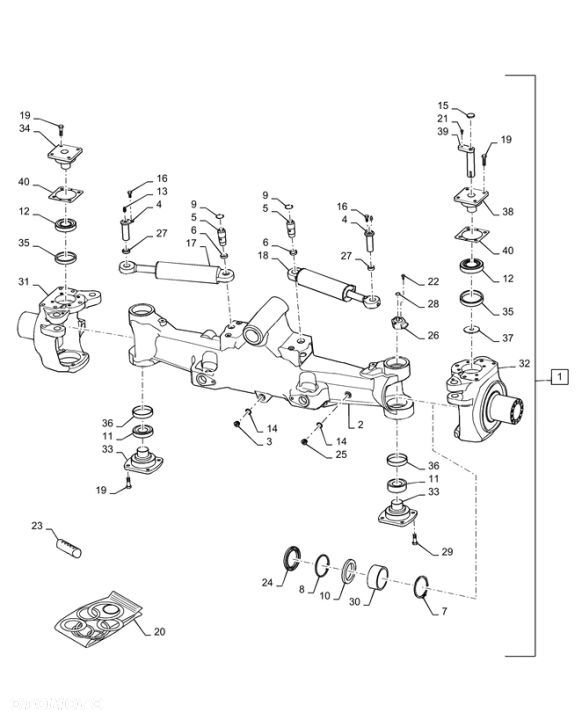 New Holland T6090 T6070 Oś 87714059 - 1