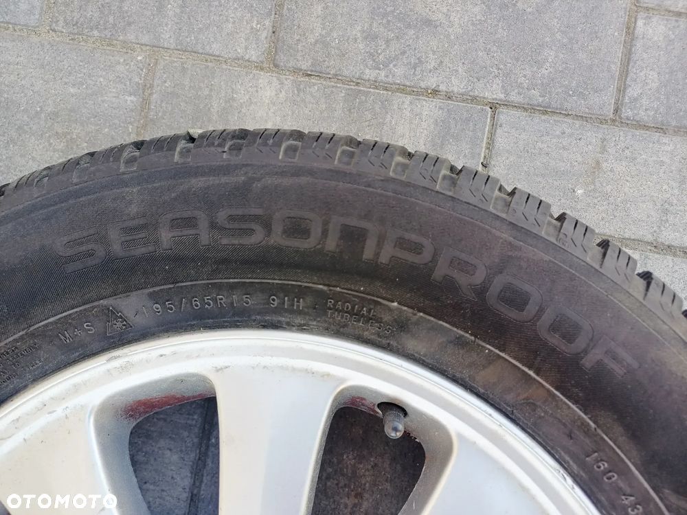 FELGI Z OPONAMI KOŁA ALUMINIOWE MERCEDES W169 R15 5X112 ET44 66,6 mm OPONY SEASONPROOF R15 195/65 WIELOSEZON NR17 - 8