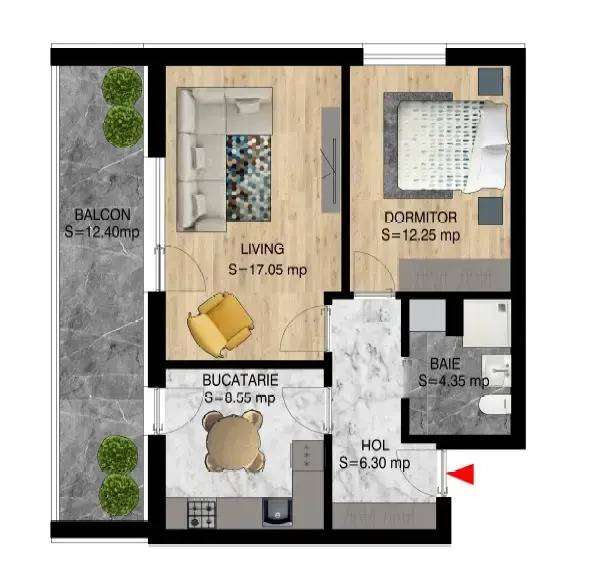 2 Camere Decomandat Zona Nicolae Teclu IKEA Scoala Brauner — fotografia 3