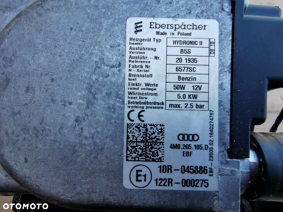 WEBASTO OGRZEWANIE POSTOJOWE AUDI Q5 80A265081B Q7 4M0265105D - 6