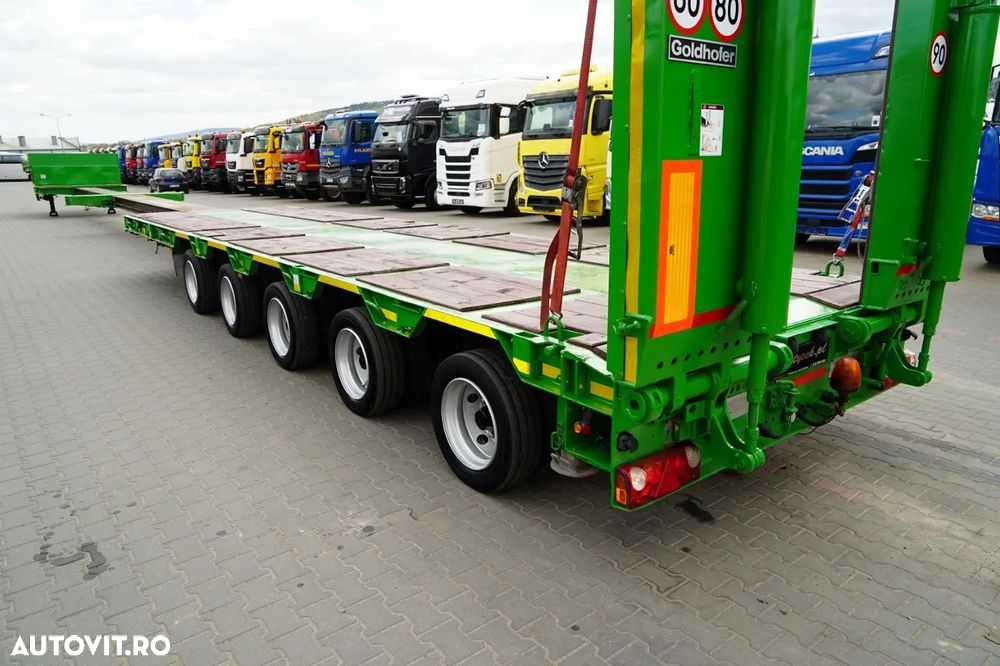 Goldhofer / REMORCĂ JOSĂ / EXTENSIBILĂ / REMORCĂ AUTO / 29 M / 5 AXE / AXE DE DIRECȚIE - 12