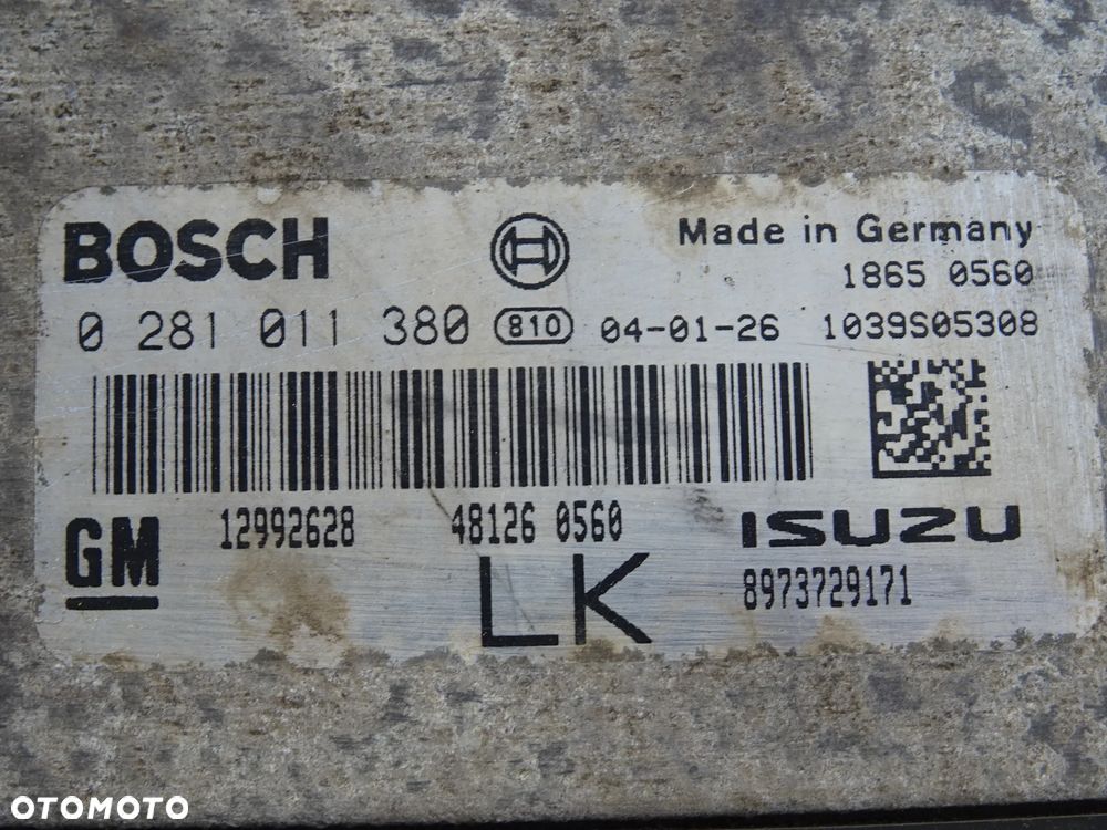 KOMPUTER STEROWNIK SILNIKA 1,7 CDTI OPEL ASTRA H ZAFIRA B EDC16C9 + KOD PIN - 3