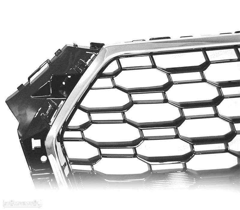 GRELHA FRONTAL AUDI A4 B9 15-19 LOOK RS4 CROMADO PRETO PDC - 5